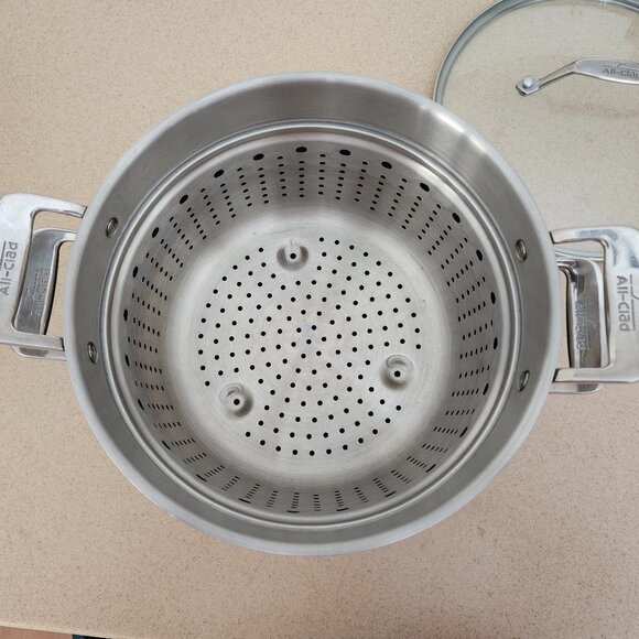 RARE ALL CLAD LTD ANODIZED PASTA PENTOLA 7 QUART STOCKPOT & STAINLESS COLANDER - Picture 6 of 14